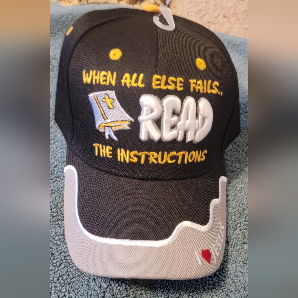 New Adjustable Black&Gray "When All Else Fails Read" Baseball Cap